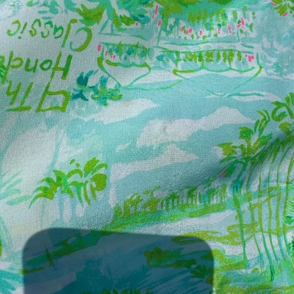 Honda Classic Gold Lilly Pulitzer Tropical Green and Blue Blouse - Picture 11 of 11